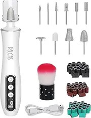 PELCAS Cordless Nail Drill, 10 Speeds Professional Electric Nail File with LED Light 25000RPM Portable Electric Toenail Files with LCD Screen for Thick Nails, Acrylic Nails, Polishing, Nail Art