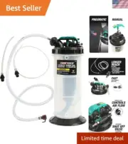 6-Liter Pneumatic/ Manual Fluid Pump Extractor, 5ft Main Suction Hose, Oversi...