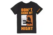 Minecraft Childrens/Kids Dont Mine At Night Sequin Flip T-Shirt (Black/Orange) - UTNS6858