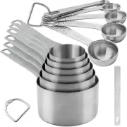 Smithcraft Measuring Cups and Spoons Set 14, 18/8 Stainless Steel Measuring C...