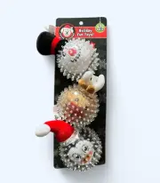 Chase 'n Chomp Durable TPR Squeaking Fetch Ball Dog Toy, 3" Holiday Collection