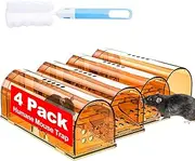 4 Pack Humane Mouse Traps No Kill, Live Mouse Traps Indoor, Reusable Small Mice Trap Catcher for House & Outdoors