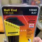 (LEO五金工具)附發票 美國  BONDHUS 7隻組六角板手 10945 英制規格 球頭 5/64~3/16