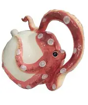 Octopus Teapot Ceramic Red Decorative Collectable Kitchen Decor by Blue Sky New