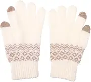 [TOVINANNA] 1 Pair Warm Touchscreen Gloves for Men Women Windproof Winter Knit Gloves