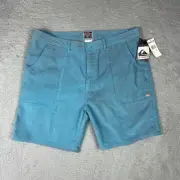 Quicksilver Shorts Mens 38 Blue Corduroy Cords Skater Hipster Beach Board NEW