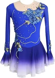 [Zagitova] Ice Figure Skating Dress for Womens with Shiny Rhinestone Graceful Applique Girls Competition Dance Outfits