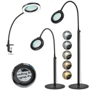 5X Stand Magnifying Glass with Light, 24" Flexible Gooseneck 5 Color Modes St...