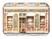 TORCHONS & BOUCHONS, SET OF 6, LA BOULANGERIE FACADE PLASTIC COATED PLACEMATS