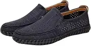 [Generic] Mens Slip On Loafer Shoes, Soft Breathable Canvas Shoes, Outdoor Lightweight Hiking Sandals for Walking Working Driving