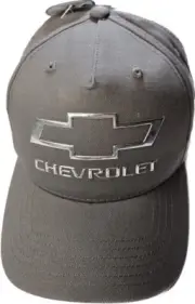 GM CHEVROLET Mens Snapback Hat OSFM Gray Classic Logo Cap Trucker Adjustable NEW