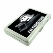 Exercise Pun Em1 Cigarette Case with Built in Lighter Metal Wallet
