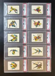 1993 Diamond Stickers 10 Slabs Various Grades- Gambit-Wolverine -Jubilee-Cyclops