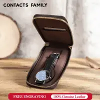 在飛比找蝦皮商城優惠-CONTACT'S FAMILY 拉鍊手錶收納盒磨砂皮夾男士