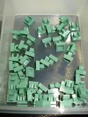 LEGO® Tile, Modified 1x1 with Open O Clip / Bulk Lot of 50 / Sand Green / NEW