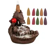 Elegant Dragon Shape Ornamental Backflow Incense Burner Holder Home Ornament Craft Decoration