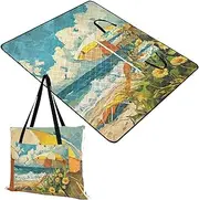 Yoogain Picnic Set Water-Resistant Picnic Picnic Blankets Large for Family Spring Gifts Beach Art Summer Oil Painting 60x80in