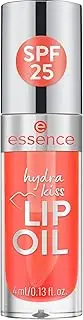 essence hydra kiss lip oil, lip gloss, no. 04, orange, moisturising, nourishing, with oils, glossy, vegan, UVA and UVB filter + SPF 25, no preservatives, no parabens, 1 pack (4 ml)