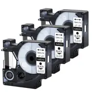 3 PK 1/2" Black on Clear Label Tape for DYMO D1 45010 LabelManager Wireless PnP