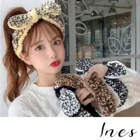 在飛比找momo購物網優惠-【INES】豹紋髮帶 格子髮帶 蝴蝶結髮帶/韓國設計時尚豹紋