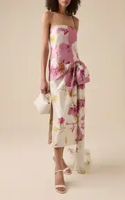 [Erdem] Draped-Bow Midi Dress
