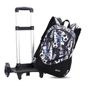 6-Wheeled Rolling School Backpack with Crossbody Bag & Pen Bag