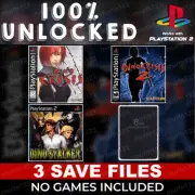 Dino Crisis PS1 Memory Card 100% Unlocked Completed Saves