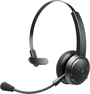 SoundPEATS A7 Pro Bluetooth Headset with Microphone V5.2, AI Noise Cancellation Wireless Headset with Mute Mode, 40 hrs Talktime Headset for PC/Gaming/Call Center/Meeting/Office- Black