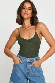 Green Bralette Top Seamless Crop - Size S/M, Women's Bralette