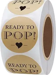 Hylabelest Kraft Baby Shower Ready to Pop Stickers for Popcorn Girl or Boy Lables