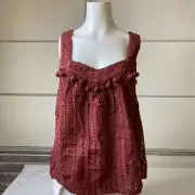 SUNDANCE Sugar Sand Tank Top Women's Size XS Raisin