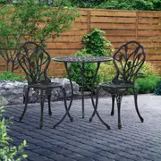 3 Piece Aluminium Bistro Setting (Black)