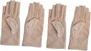 [ANDRESLAD] Sun-Proof Half Finger Gloves Professional Car Gloves Wear-Resistant Driving Gloves Portable Thin Gloves Outdoor Accessory