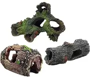 Aquarium Resin Submerged Wood Decoration, Simulation Tree Bifurcation with Escape Hole for Fish Tank Landscape