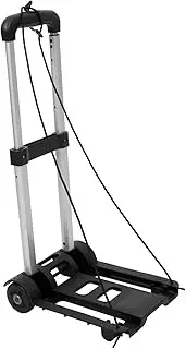 OHPHCALL Express Trolley Foldable Cart Hand Cart Portable Shopping Cart Carts Portable Dolly Trolly Dolly Push Cart Folding Shopping Cart Foldable Trolley Platform Trucks Black Aluminum