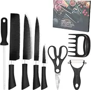 8PCS Kitchen Knife Set, Professional Knife Set, Stainless Steel Knife, Scissors, Peeler and Meat Shredder Claws for Cooking Meat Cutting