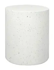 [Levede] Magnesia Stone Concrete Terrazzo Round Side Table in White