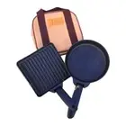2pcs Outdoor Camping Picnic Square & Round Cast Iron Skillet/ Fry Pan Set + Bag