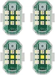 4Pcs LED Aircraft Strobe Lights, Mini Led Light 7 Colors Flashing Light for Car/E-Bike/Drone/RC Boat/Bicycle/Motorcycle
