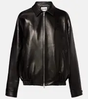 [Miu Miu] Miu Miu Logo leather jacket AU 16 black