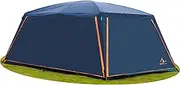 KTT Extra Large Tent 12 Person,Awning Family Cabin Tents,2 Rooms,3 Doors and 3 Windows with Mesh,Straight Wall,Waterproof,Double Layer,Big Tent for Outdoor,Picnic,Camping,Family Gathering