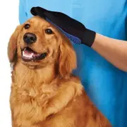 True Touch Five Finger De-Shedding Gloves Coat Brush Massager for Pet Grooming