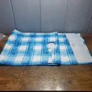 14x72" BLUE PLAD Fabric Outdoor Table Runner with Zipper