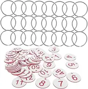 WESIEVYA 50 Pack Acrylic Round Number Tags Marking Id Tags for Restaurant Home School