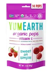 Organic Vitamin C Lollipops, 14 Lollipops (Pack of 6), Gluten Free, Vegan (Pa...
