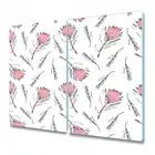 Induction Ceramic Hob Cover Protea flower Flower Floral Soft art 2x30x52