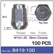 NICE PRODUCTS Chrome Nut B419-100 B419-100