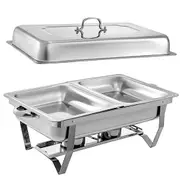 Stainless Steel Buffet Warmer with Bain Marie Chafing Dish Set for Food Heating