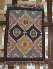 Rajasthani Uniqe Wool,Jute&Gota (2X3ft) Dhurrie