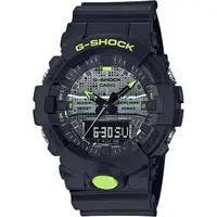 在飛比找PChome24h購物優惠-CASIO 卡西歐 G-SHOCK 點陣迷彩LED雙顯錶 G